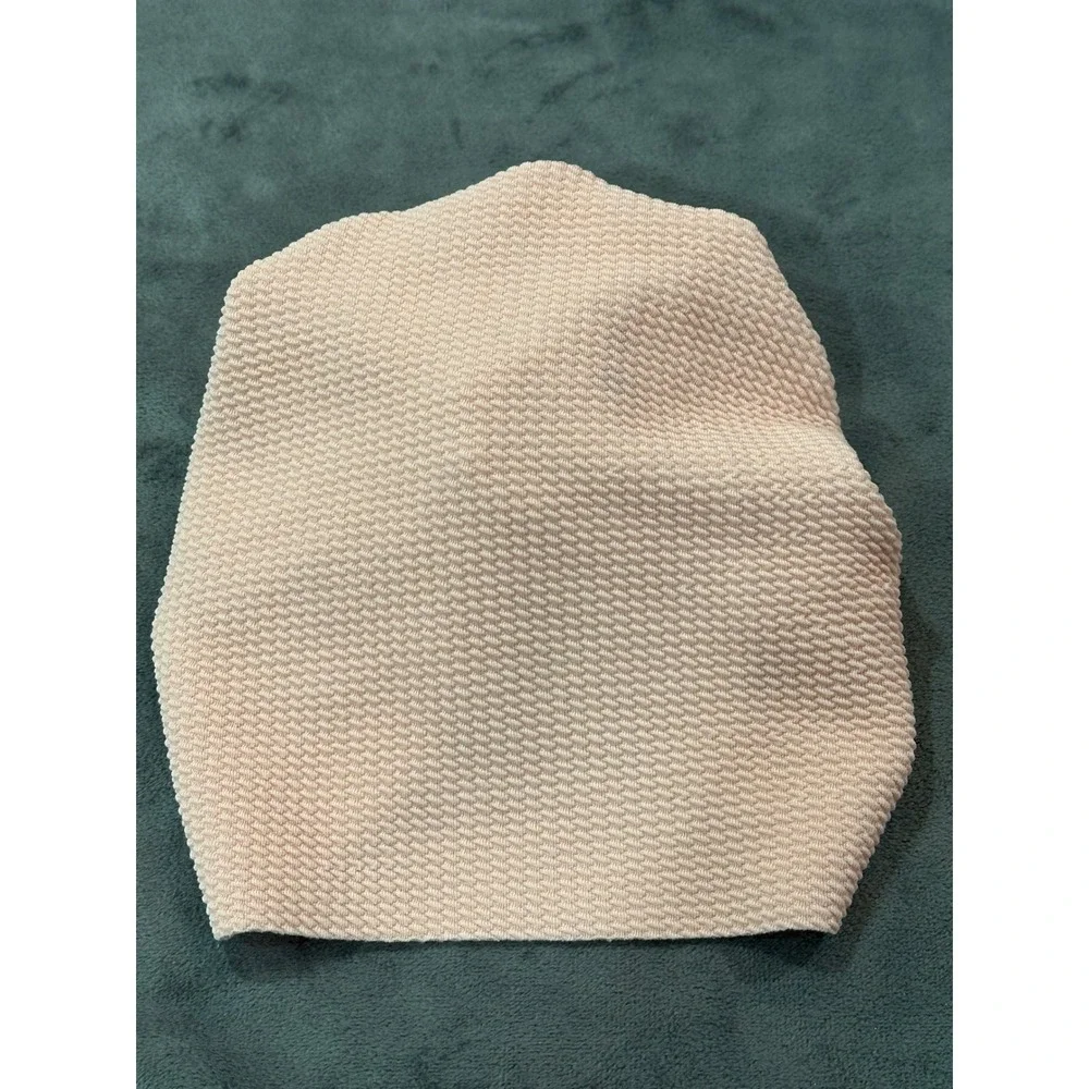 Baby Girl Waffle Knit Turban Hat Peach Pink Ruffle Flower Beanie Headwrap